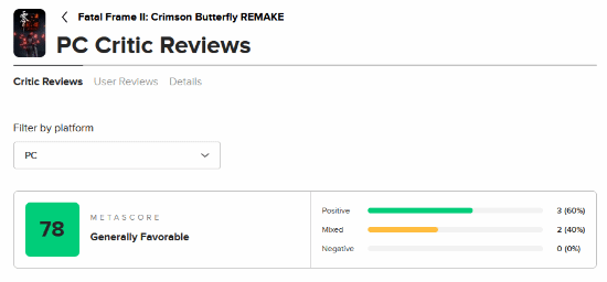 《零：红蝶 重制版》M站开分74！值得恐怖游戏爱好者一玩