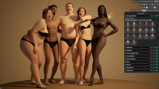 超真实人体建模软件《HAELE 3D - 姿势工作室 Max》公布